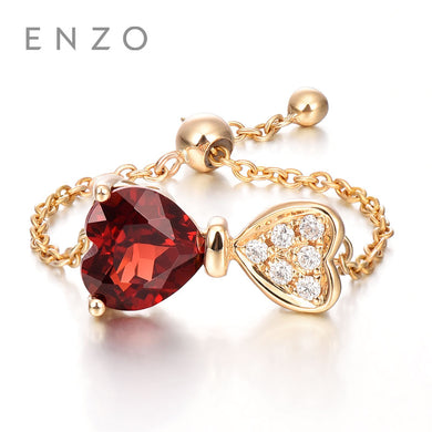 Rose 18K Gold Heart Shape Garnet Diamond Ring Natural Colourful Crystal Ring With Fancy Design Wonderful Jewelry rings