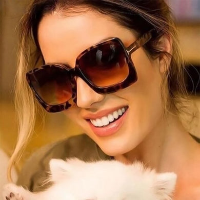ERILLES Oversized Shades Women Sunglasses Square Glasses Big Frame Vintage Retro Glasses Female Oculos De Sol Feminino