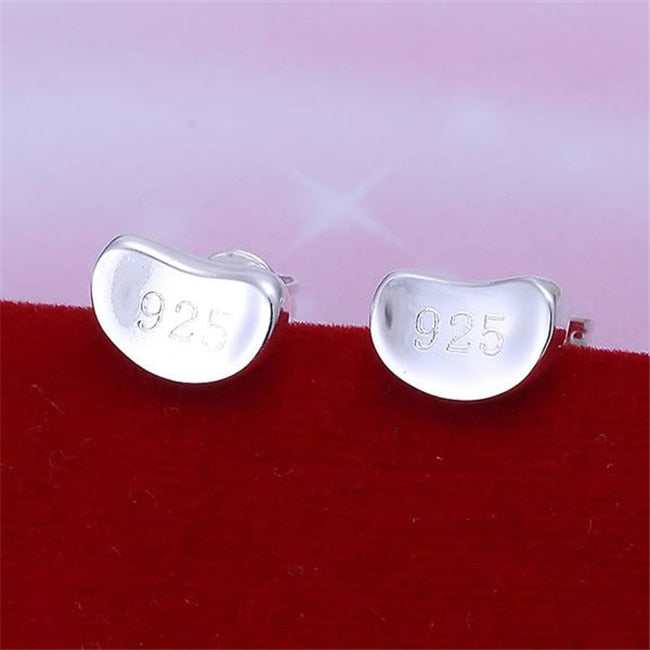 ESE059 Wholesale silver plated earrings , Factory price 925 stamped fashion jewelry Bean Earrings E059 /awtajoaa
