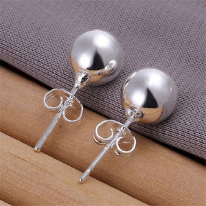 ESE073 Wholesale silver plated earrings , Factory price 925 stamped fashion jewelry 8M Bean Earrings E073 /axgajona