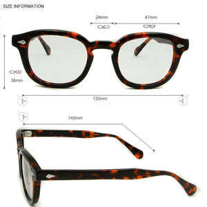 ESNBIE 47mm  Johnny Depp Glass Eyewear Frames Men Vintage Round Frame Glasses Mens Retro Optical Frame Rx