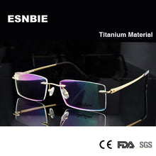 Load image into Gallery viewer, ESNBIE  Titanium Men Rimless Eyeglasses Frames Golden Man Spectacle Frame Optics Prescription Lens Eyewear Rx