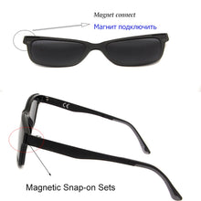 Carica l&#39;immagine nel visualizzatore di Gallery, ESNBIE Memory Ultem Montatura per occhiali Nerd con clip magnetica su occhiali da sole polarizzati Lenti Donna Uomo Occhiali miopia