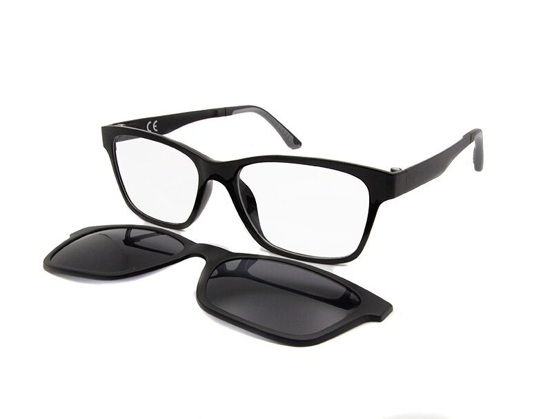 ESNBIE Memory Ultem Montatura per occhiali Nerd con clip magnetica su occhiali da sole polarizzati Lenti Donna Uomo Occhiali miopia