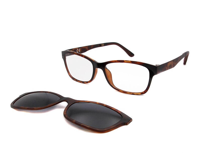 ESNBIE Nerd Glasses Frame Women Men with Clip On Sunglasses Polarized Sun Glasses Lens Driving Glass Ultem Spectacle Frame