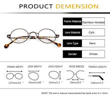 Load image into Gallery viewer, ESNBIE Small Black Circle Glasses Men Metal Round Optical Frame Women Prescription Glasses Oval Shape Spectacle Clear Lens