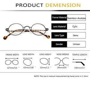 ESNBIE Small Black Circle Glasses Men Metal Round Optical Frame Women Prescription Glasses Oval Shape Spectacle Clear Lens