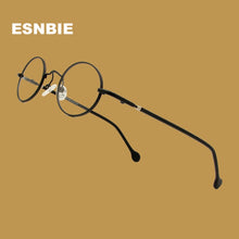 Load image into Gallery viewer, ESNBIE Small Black Circle Glasses Men Metal Round Optical Frame Women Prescription Glasses Oval Shape Spectacle Clear Lens