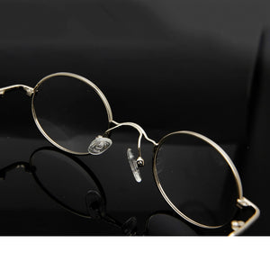 ESNBIE Small Black Circle Glasses Men Metal Round Optical Frame Women Prescription Glasses Oval Shape Spectacle Clear Lens