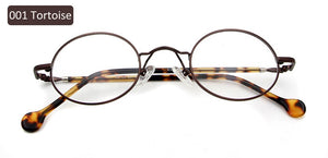 ESNBIE Small Black Circle Glasses Men Metal Round Optical Frame Women Prescription Glasses Oval Shape Spectacle Clear Lens