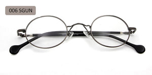 ESNBIE Small Black Circle Glasses Men Metal Round Optical Frame Women Prescription Glasses Oval Shape Spectacle Clear Lens