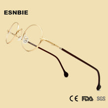 Load image into Gallery viewer, ESNBIE Small Black Circle Glasses Men Metal Round Optical Frame Women Prescription Glasses Oval Shape Spectacle Clear Lens