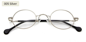 ESNBIE Small Black Circle Glasses Men Metal Round Optical Frame Women Prescription Glasses Oval Shape Spectacle Clear Lens