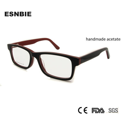 ESNBIE Square Spectacle Frame For Children  Acetate Eye Glasses Frame For Students Boys Girls Optical Eyeglasses Clear Lens