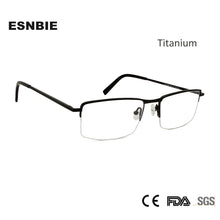 Load image into Gallery viewer, ESNBIE Ultra Light Titan Myopia Glasses Men Titanium Semi Rimless Eyeglass Frames For Women  Prescription Glasses For Sight