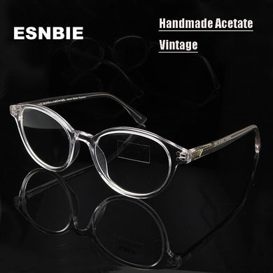ESNBIE Vintage Round Eyeglasses Frames Women Eyes Frame Transparent Glasses Frame Plain Glasses Men Clear Myopia Eyeglasses