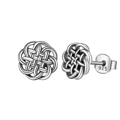 Vero orecchino in argento sterling 925 Celtics Nodo Fiori Stud Triangolo Orecchino Moda Dangler per le donne Gioielli regalo CYE69 
