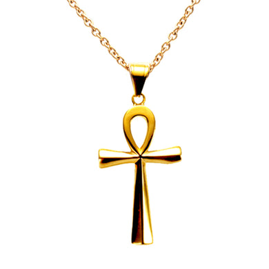 Egyptian Ankh Cross Pendant Necklace Chain Woman,Gold Color Charms Jewelry Girls Egypt Hieroglyphs,Crux Ansata
