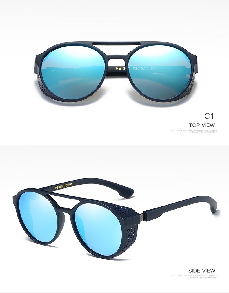 EYECRATFERS Retro Polarized Sunglasses Gothic Steampunk Sunglasses Mens Womens Retro Vintage Shield Eyewear Shades 1