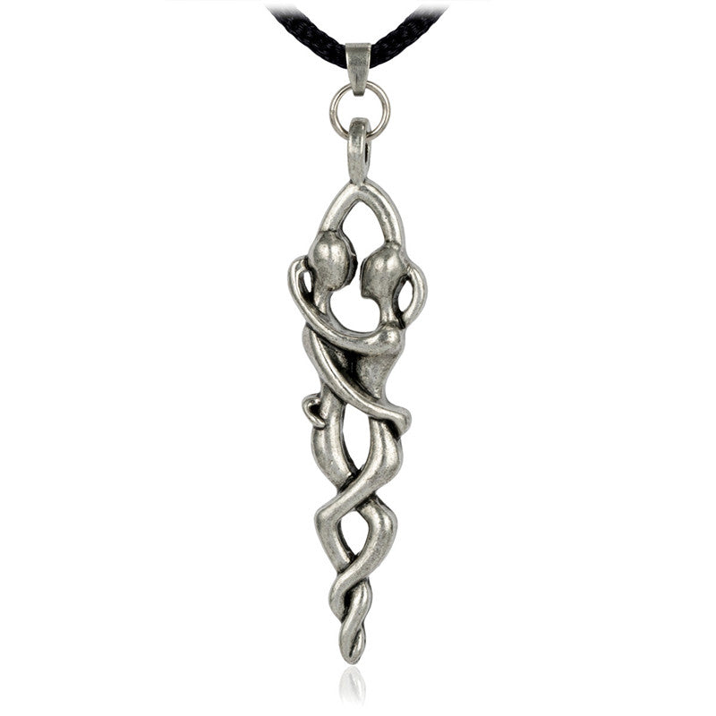 Lovers Embrace Pendant Necklace Talisman Amulet Love Drawing Wicca