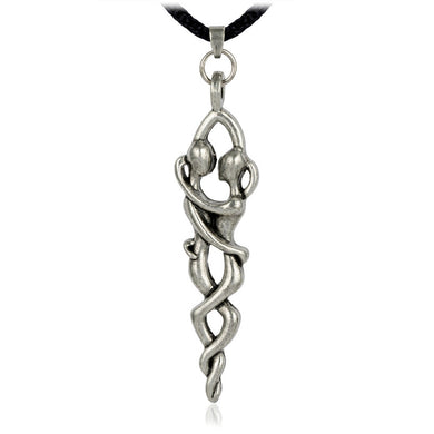 Collana con ciondolo amanti abbraccio, talismano, amuleto, disegno d'amore Wicca 