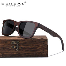 Load image into Gallery viewer, EZREAL Handmade Natural Brown Wooden Sunglasses Women Men Brand Design Vintage Glasses Polarized Lens