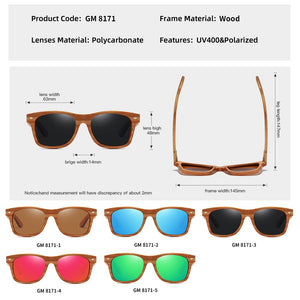 EZREAL Natural Wood Sunglasses Polarized Wooden Sunglasses UV400 Sunglasses  Wooden Sunglasses Brand With Wooden Box