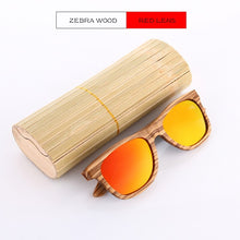 Load image into Gallery viewer, EZREAL Polarized Zebra Wood Sunglasses Men Women Hand Made Vintage Wooden Frame Male Driving Sun Glasses Shades Gafas With Box