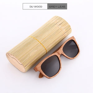 EZREAL Polarized Zebra Wood Sunglasses Men Women Hand Made Vintage Wooden Frame Male Driving Sun Glasses Shades Gafas With Box