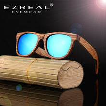 Load image into Gallery viewer, EZREAL Polarized Zebra Wood Sunglasses Men Women Hand Made Vintage Wooden Frame Male Driving Sun Glasses Shades Gafas With Box