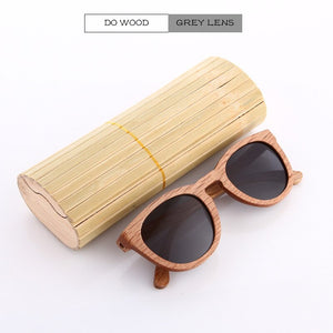 EZREAL Polarized Zebra Wood Sunglasses Men Women Hand Made Vintage Wooden Frame Male Driving Sun Glasses Shades Gafas With Box