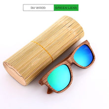 Load image into Gallery viewer, EZREAL Polarized Zebra Wood Sunglasses Men Women Hand Made Vintage Wooden Frame Male Driving Sun Glasses Shades Gafas With Box