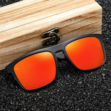 Load image into Gallery viewer, EZREAL Vintage Sports Style Polarized Sunglasses Men Black Driving Square Wooden Shades Sunglass