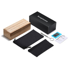Load image into Gallery viewer, EZREAL Vintage Sports Style Polarized Sunglasses Men Black Driving Square Wooden Shades Sunglass