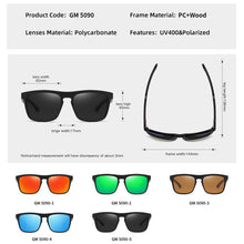 Load image into Gallery viewer, EZREAL Vintage Sports Style Polarized Sunglasses Men Black Driving Square Wooden Shades Sunglass