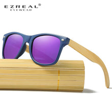 Load image into Gallery viewer, EZREAL Wood Sunglasses Men Women Square Bamboo Women For Polarized Mirror Sun Glasses Oculos de sol Masculino Handmade With case