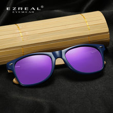 Load image into Gallery viewer, EZREAL Wood Sunglasses Men Women Square Bamboo Women For Polarized Mirror Sun Glasses Oculos de sol Masculino Handmade With case