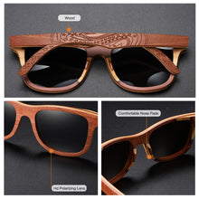Load image into Gallery viewer, EZREAL Wood Women Sunglasses Men Grade Brand Carved Design Brown Bamboo Frame Polarized Sunglasses Skateboard Wood Eyeglasses