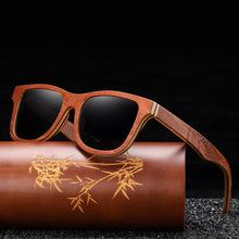 Load image into Gallery viewer, EZREAL Wood Women Sunglasses Men Grade Brand Carved Design Brown Bamboo Frame Polarized Sunglasses Skateboard Wood Eyeglasses