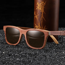 Load image into Gallery viewer, EZREAL Wood Women Sunglasses Men Grade Brand Carved Design Brown Bamboo Frame Polarized Sunglasses Skateboard Wood Eyeglasses