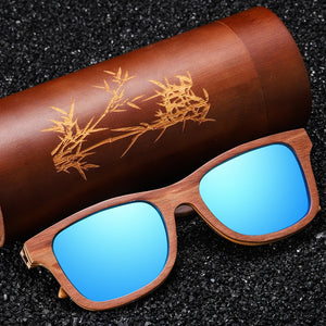 EZREAL Wood Women Sunglasses Men Grade Brand Carved Design Brown Bamboo Frame Polarized Sunglasses Skateboard Wood Eyeglasses