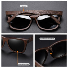 Load image into Gallery viewer, EZREAl   Bamboo Wood Polarized Sunglasses Driving Square Style Sun Glasses Male Goggle UV400 Women Men Brand Designer