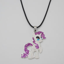 Load image into Gallery viewer, Eaby Hot Baby Kids Gift Purple Pony Pendant Necklaces Alloy Snake Chain Child Girl Necklace Adorable Horse Jewelry Accessories