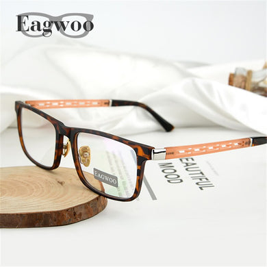 Eagwoo Men Full Rim Eyeglasses Frame Prescription Super Light Optial Frame Wide face Hollow Temple Glasses Spectacle 001E