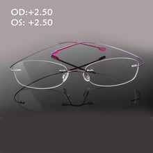 Load image into Gallery viewer, Eagwoo Rimelss Stainless Steel Flexible Reading Glasses Eyeglasses Prescription Presbyopic Hyperopia Far-sighted
