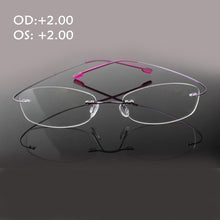 Load image into Gallery viewer, Eagwoo Rimelss Stainless Steel Flexible Reading Glasses Eyeglasses Prescription Presbyopic Hyperopia Far-sighted