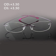 Load image into Gallery viewer, Eagwoo Rimelss Stainless Steel Flexible Reading Glasses Eyeglasses Prescription Presbyopic Hyperopia Far-sighted