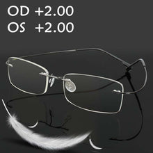 Load image into Gallery viewer, Eagwoo Rimelss Stainless Steel Flexible Reading Glasses Eyeglasses Prescription Presbyopic Hyperopia Far-sighted
