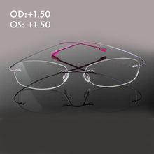 Load image into Gallery viewer, Eagwoo Rimelss Stainless Steel Flexible Reading Glasses Eyeglasses Prescription Presbyopic Hyperopia Far-sighted