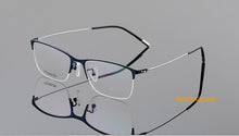 Load image into Gallery viewer, Eagwoo Titanium Eyeglasses Half Rim Optical Frame Prescription Spectacle Wire Temple Glasses Men Nerd Slim Light Eyeglasses 5205